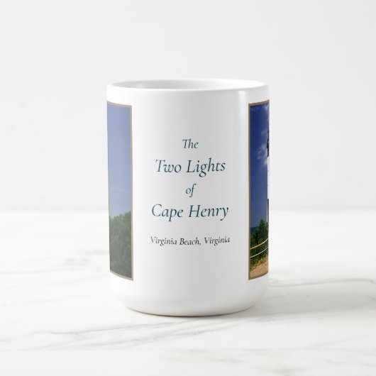 Die zwei Lichter von Cape Henry Kaffeetasse (Mittel)