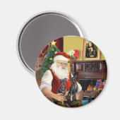 Die zwei Miniaturpinschers des Weihnachtsmanns. Magnet (Vorderseite/Rückseite)
