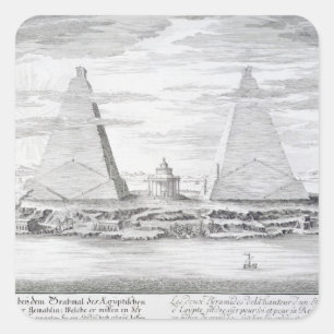 Die zwei Pyramiden von Moeris, König von Ägypten u Quadratischer Aufkleber