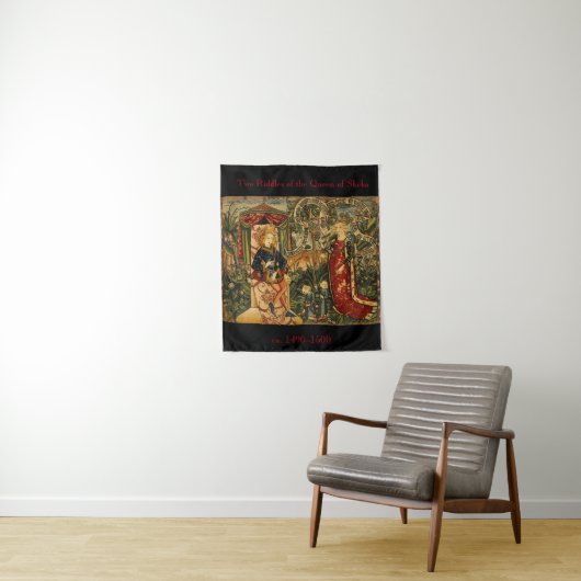 Die zwei Rätsel der Königin von Sheba Renaissance Wandteppich (Beispiel)