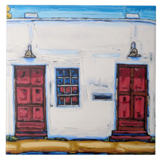 Die "zwei rote Tür-" dekorative Fliese