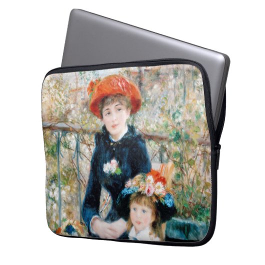 Die zwei Schwestern auf der Terrasse Auguste Renoi Laptopschutzhülle (Vorderseite Links)
