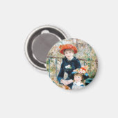 Die zwei Schwestern auf der Terrasse Auguste Renoi Magnet (Vorderseite/Rückseite)