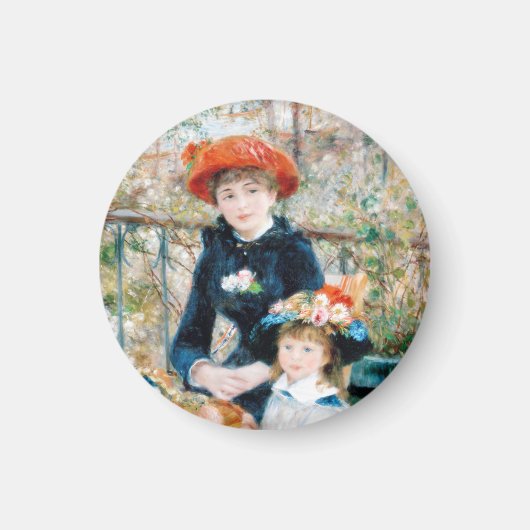 Die zwei Schwestern auf der Terrasse Auguste Renoi Magnet (Vorne)