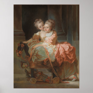Die zwei Schwestern - Jean-Honoré Fragonard Poster