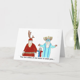 Die zwei Seiten von mir Feiertagskarte