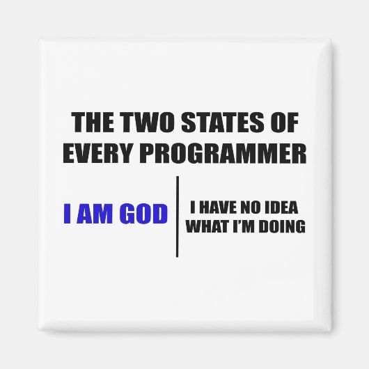 Die zwei Staaten jedes Programmierers Magnet (Vorne)