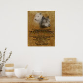 Die zwei Wölfe, das Sprichwort von Cherokee Poster (Küche)