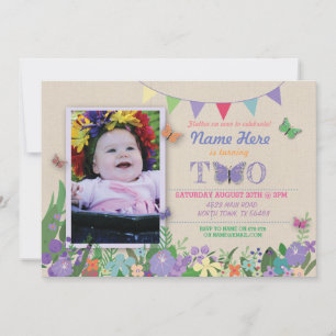 Die zweite 2. Butterfly-Einladung für Mädchen zum Einladung