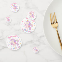 Die zweite Klasse ist Magical Unicorn Back School  Konfetti