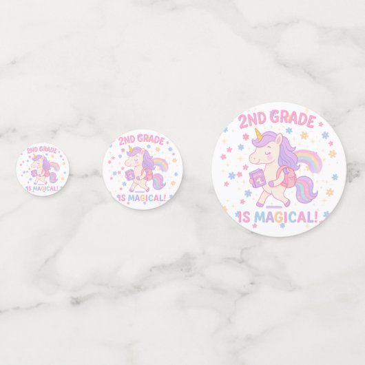 Die zweite Klasse ist Magical Unicorn Back School  Konfetti (Rückseiten)