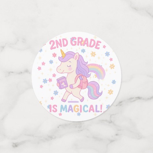 Die zweite Klasse ist Magical Unicorn Back School Konfetti (Klein Vorderseite)