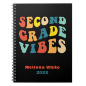 Die zweite Klasse vibes zurück in die Schule Retro Notizblock (Vorderseite)