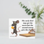Die zweite Maus bekommt den Käse Postkarte (Stehend Vorderseite)