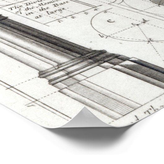 Die zweite Ordnung der gotischen Architektur, 1741 Poster (Ecke)