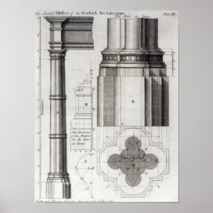 Die zweite Ordnung der gotischen Architektur, 1741 Poster