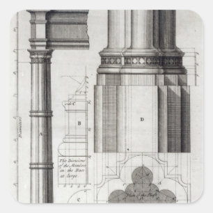 Die zweite Ordnung der gotischen Architektur, 1741 Quadratischer Aufkleber