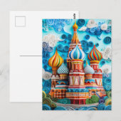 Die Zwiebeldomen in Moskau bezwingen Postkarte (Vorne/Hinten)
