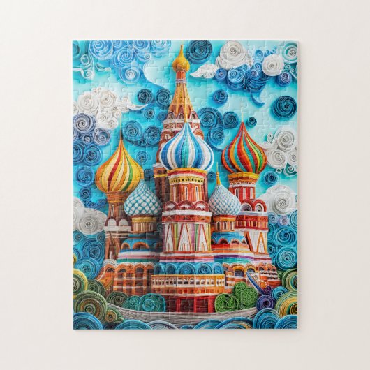 Die Zwiebeldomen in Moskau bezwingen Puzzle (Vertikal)