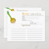 Die Zwiebelrezeptkarte des Gärtners (Vorne/Hinten)