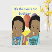 Die Zwillinge 1. Geburtstagskarte Karte (Gelbe Blume)