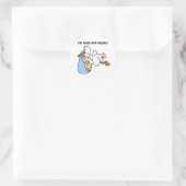 Die Zwillinge sind angekommen Runder Aufkleber (Tasche)