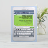 Die ZWINGENDE TEXTER Bar Mitzvah Einladung (Stehend Vorderseite)
