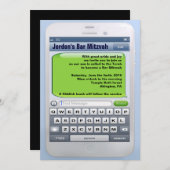 Die ZWINGENDE TEXTER Bar Mitzvah Einladung (Vorne/Hinten)