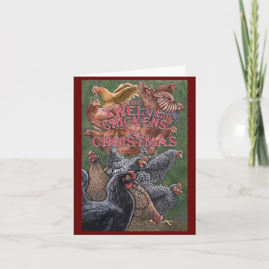 Die zwölf Hühner von Weihnachten Karte (Vorderseite)