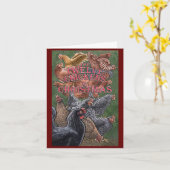 Die zwölf Hühner von Weihnachten Karte (Gelbe Blume)