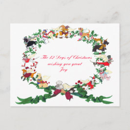 Die zwölf Hunde der Weihnachtspostkarte Feiertagspostkarte