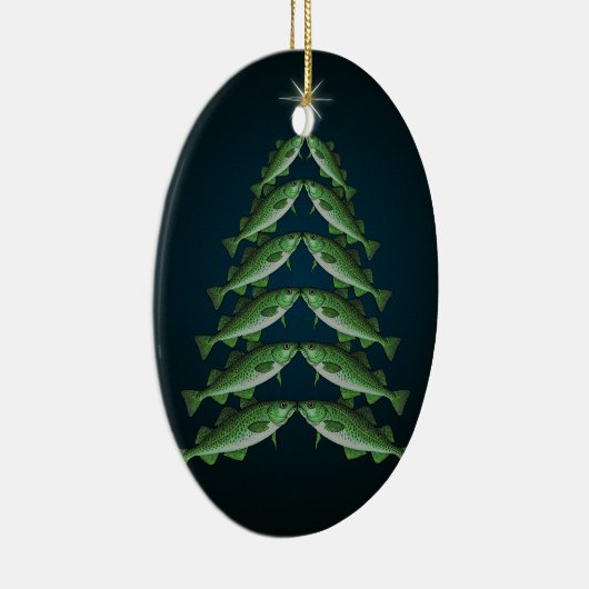 Die zwölf Kabeljaus der Weihnachtsovalverzierung Keramik Ornament (Rechts)