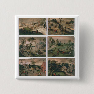 Die zwölf Monate des Jahres: Januar, Februar, Button