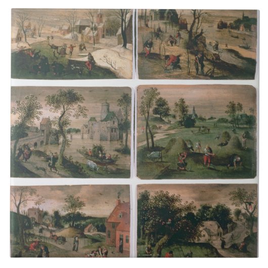 Die zwölf Monate des Jahres: Januar, Februar, Fliese (Vorderseite)