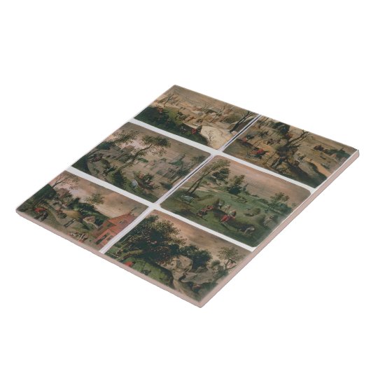 Die zwölf Monate des Jahres: Januar, Februar, Fliese (Seite)