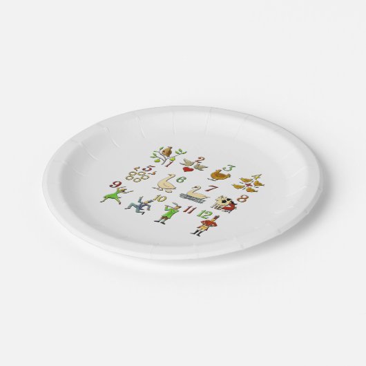 Die zwölf Tage Weihnachten  Pappteller (Schrägansicht)