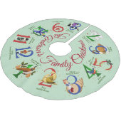 Die zwölf Tage Weihnachten Polyester Weihnachtsbaumdecke (Schrägansicht)