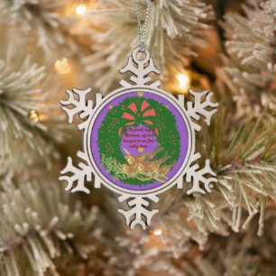 Die zwölf Tage Weihnachtskollektion: Vierter Tag Schneeflocken Zinn-Ornament