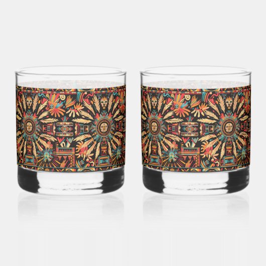 Die zyprische "Aztec Dream"-Rocks-Glasparade Whiskyglas (Vorderseite)