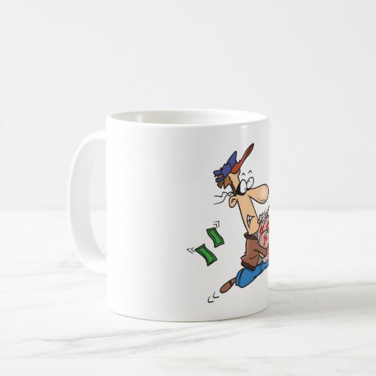 Dieb-Geld Kaffeetasse (Vorderseite Links)