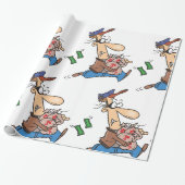 Dieb stiehlt Geld Geschenkpapier (Ungerollt)