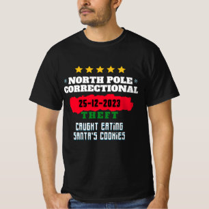 Diebstahl am Nordpol gefangen beim Essen von Keks T-Shirt