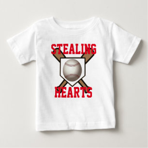 Diebstahl des Herz-Baseball-T-Shirts Baby T-shirt