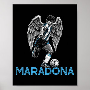 Diego Maradona reißt Engelsflügel D10s Fußball Soc Poster