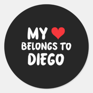 Diego - Mein Herz gehört Diego - Liebe Runder Aufkleber