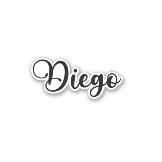 Diego Name - Handgeschriebene Kalligrafie Aufkleber (Vorderseite)