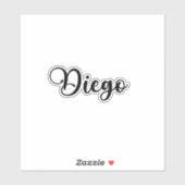 Diego Name - Handgeschriebene Kalligrafie Aufkleber (Blatt)