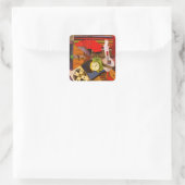 Diego Rivera, Der Wecker, Quadratischer Aufkleber (Tasche)