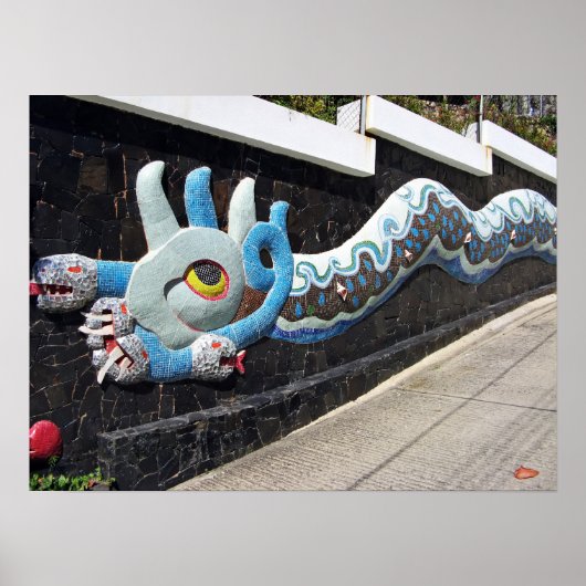 Diego Rivera House of Winds Mural Blue Serpent Poster (Vorne)