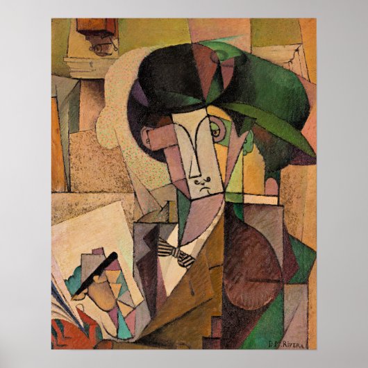 Diego Rivera, Junger Mann mit Füller, Poster (Vorne)